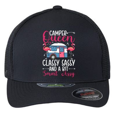 Funny Camper Queen Sassy Gift For Women RV Camping Lovers Flexfit Unipanel Trucker Cap