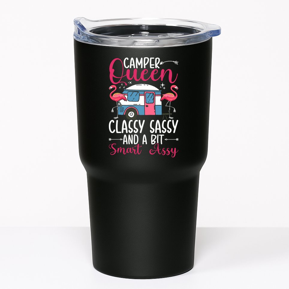 Funny Camper Queen Sassy Gift For Women RV Camping Lovers Tumbler