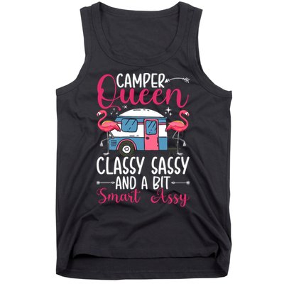 Funny Camper Queen Sassy Gift For Women RV Camping Lovers Tank Top