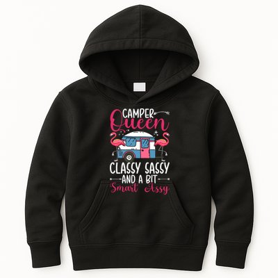 Funny Camper Queen Sassy Gift For Women RV Camping Lovers Kids Hoodie