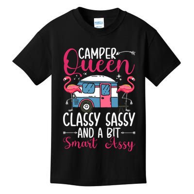 Funny Camper Queen Sassy Gift For Women RV Camping Lovers Kids T-Shirt