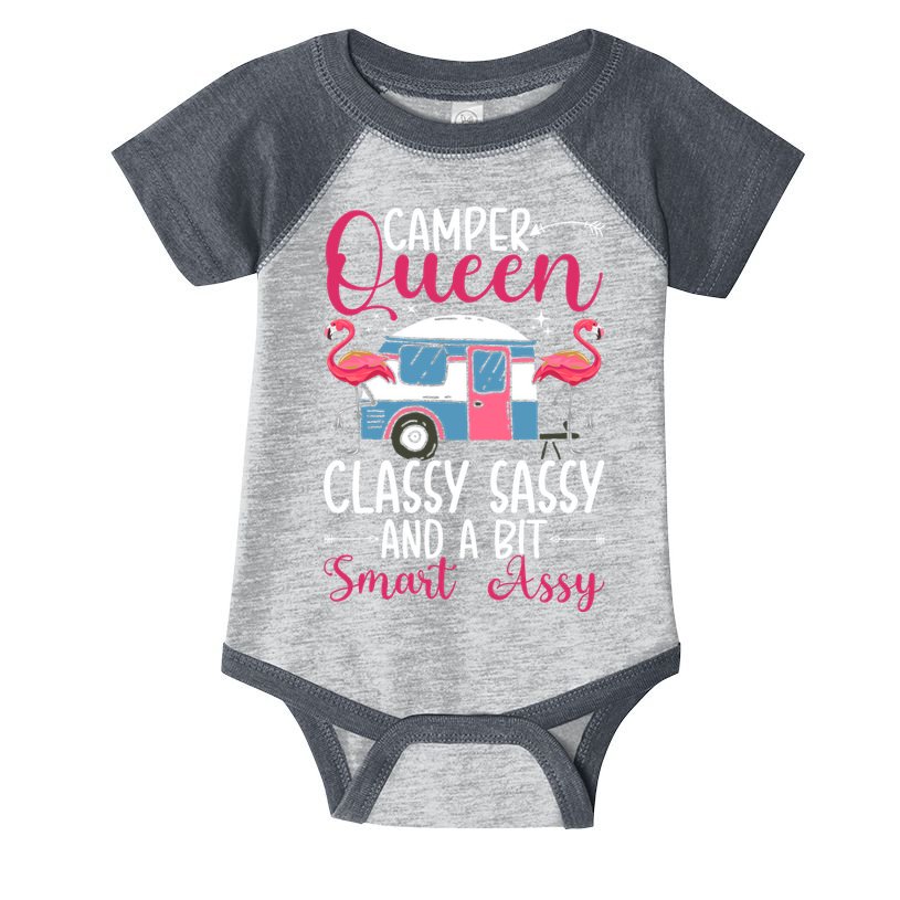 Funny Camper Queen Sassy Gift For Women RV Camping Lovers Infant Baby Jersey Bodysuit
