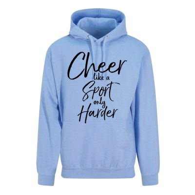 Funny Cheerleader Quote Gift Cheer Like A Sport Only Harder Gift Unisex Surf Hoodie