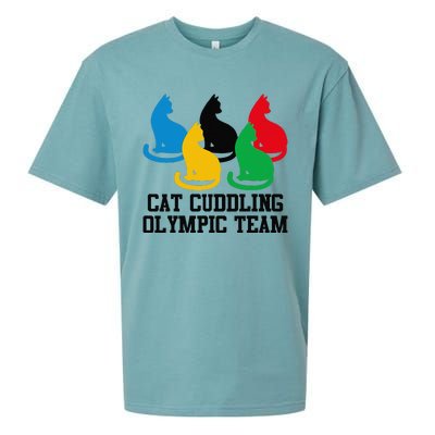 Funny Cat Quote Cat Cuddling Olympicc Team Cool Gift Sueded Cloud Jersey T-Shirt