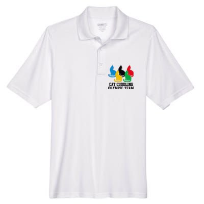 Funny Cat Quote Cat Cuddling Olympicc Team Cool Gift Men's Origin Performance Piqué Polo