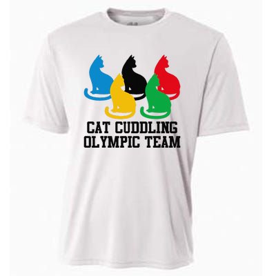 Funny Cat Quote Cat Cuddling Olympicc Team Cool Gift Cooling Performance Crew T-Shirt