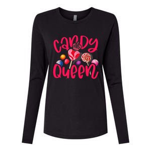 Funny Candy Queen For Lollipop Lover Sweet Tooth Wo Womens Cotton Relaxed Long Sleeve T-Shirt