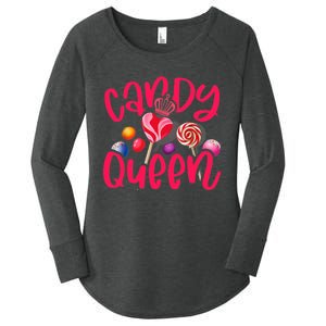 Funny Candy Queen For Lollipop Lover Sweet Tooth Wo Women's Perfect Tri Tunic Long Sleeve Shirt