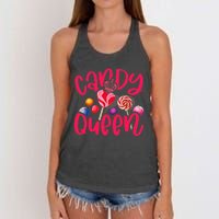 Funny Candy Queen For Lollipop Lover Sweet Tooth Wo Women's Knotted Racerback Tank