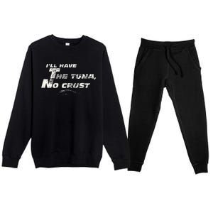 Fast Car Quote Tuna No Crust Gift Premium Crewneck Sweatsuit Set