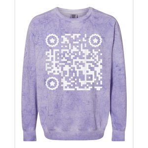 Funny Cat Qr Scan Code Jokes Humor Hidden Message Sarcastic Colorblast Crewneck Sweatshirt