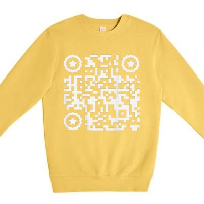 Funny Cat Qr Scan Code Jokes Humor Hidden Message Sarcastic Premium Crewneck Sweatshirt