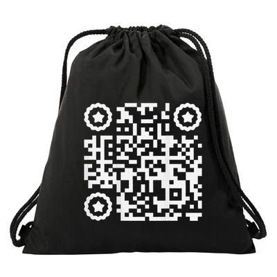 Funny Cat Qr Scan Code Jokes Humor Hidden Message Sarcastic Drawstring Bag
