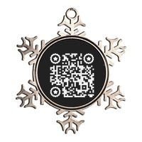 Funny Cat Qr Scan Code Jokes Humor Hidden Message Sarcastic Metallic Star Ornament