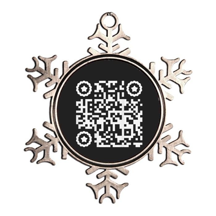 Funny Cat Qr Scan Code Jokes Humor Hidden Message Sarcastic Metallic Star Ornament