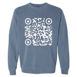 Funny Cat Qr Scan Code Jokes Humor Hidden Message Sarcastic Garment-Dyed Sweatshirt