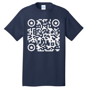 Funny Cat Qr Scan Code Jokes Humor Hidden Message Sarcastic Tall T-Shirt