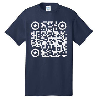 Funny Cat Qr Scan Code Jokes Humor Hidden Message Sarcastic Tall T-Shirt