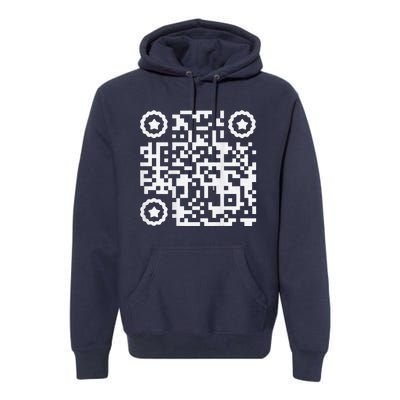 Funny Cat Qr Scan Code Jokes Humor Hidden Message Sarcastic Premium Hoodie