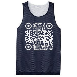 Funny Cat Qr Scan Code Jokes Humor Hidden Message Sarcastic Mesh Reversible Basketball Jersey Tank