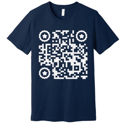 Funny Cat Qr Scan Code Jokes Humor Hidden Message Sarcastic Premium T-Shirt