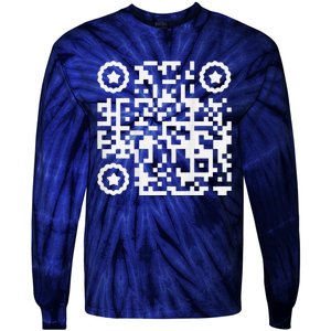 Funny Cat Qr Scan Code Jokes Humor Hidden Message Sarcastic Tie-Dye Long Sleeve Shirt