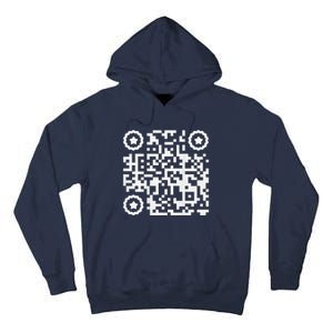 Funny Cat Qr Scan Code Jokes Humor Hidden Message Sarcastic Tall Hoodie