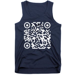 Funny Cat Qr Scan Code Jokes Humor Hidden Message Sarcastic Tank Top