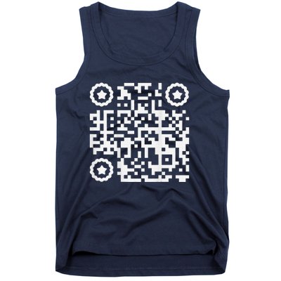 Funny Cat Qr Scan Code Jokes Humor Hidden Message Sarcastic Tank Top