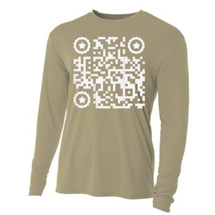 Funny Cat Qr Scan Code Jokes Humor Hidden Message Sarcastic Cooling Performance Long Sleeve Crew