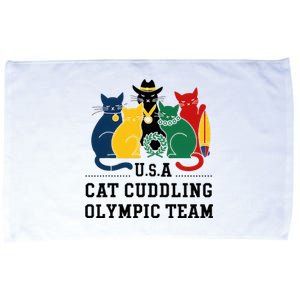 Funny Cat Quote Cat Cuddling Team Cool Microfiber Hand Towel