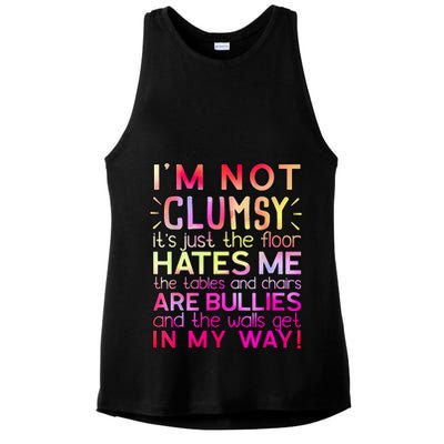 Funny Clumsy Quote I'm Not Clumsy Funny Sarcastic Ladies PosiCharge Tri-Blend Wicking Tank