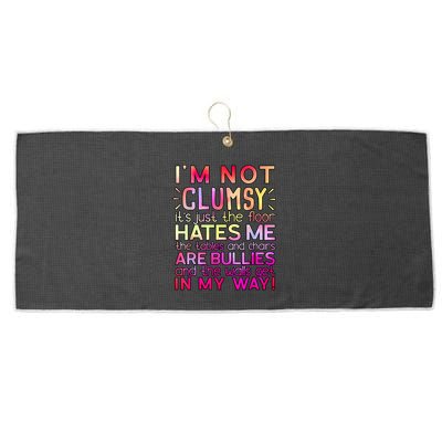 Funny Clumsy Quote I'm Not Clumsy Funny Sarcastic Large Microfiber Waffle Golf Towel