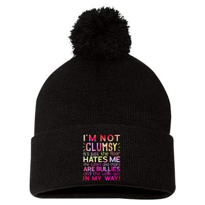 Funny Clumsy Quote I'm Not Clumsy Funny Sarcastic Pom Pom 12in Knit Beanie