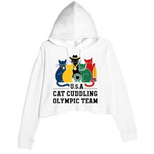 Funny Cat Quote Cat Cuddling Team Cool Crop Fleece Hoodie