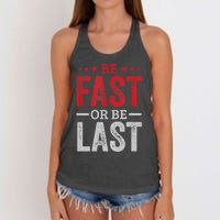 Fast Car Quote Drag Racing Gift For Race Lover Fan Gift Women's Knotted Racerback Tank