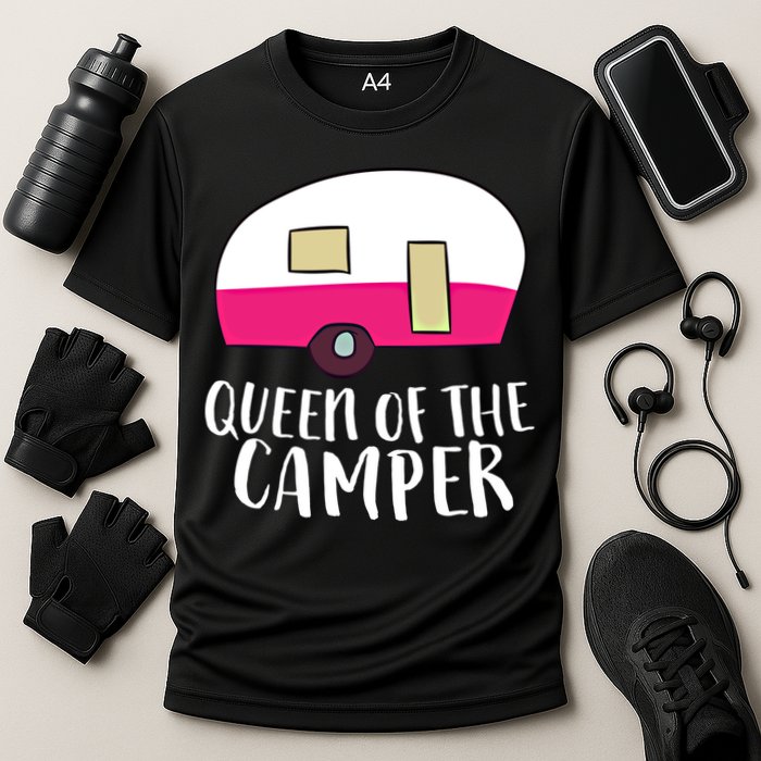 Funny Camping Queen Of The Camper Rv Camper Mom Camper Queen Gift Cooling Performance Crew T-Shirt