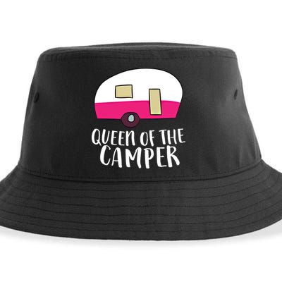 Funny Camping Queen Of The Camper Rv Camper Mom Camper Queen Gift Sustainable Bucket Hat