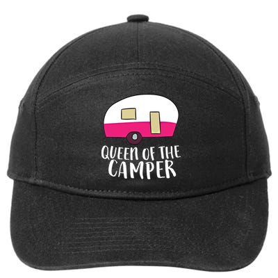Funny Camping Queen Of The Camper Rv Camper Mom Camper Queen Gift 7-Panel Snapback Hat