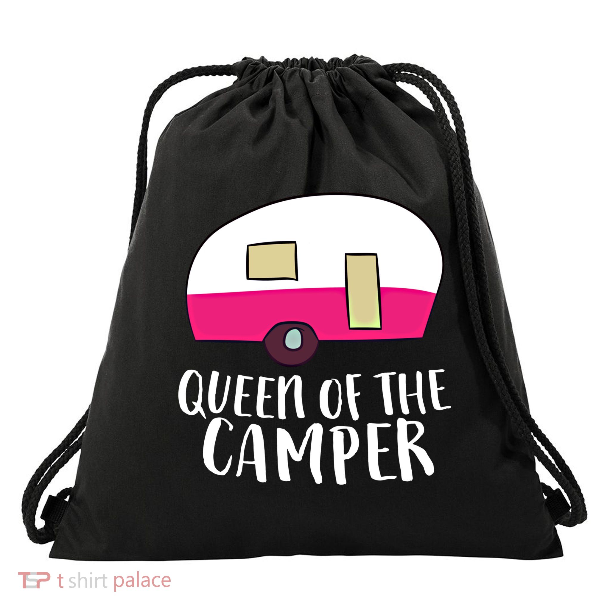 Funny Camping Queen Of The Camper Rv Camper Mom Camper Queen Gift Drawstring Bag