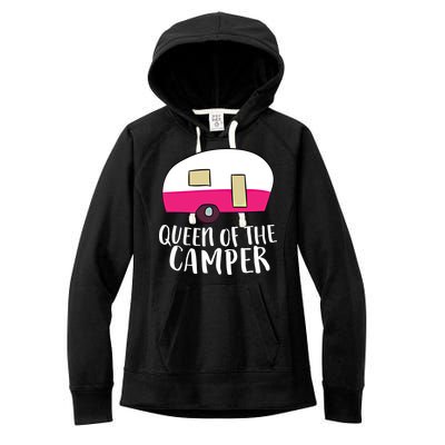 Funny Camping Queen Of The Camper Rv Camper Mom Camper Queen Gift Women's Fleece Hoodie