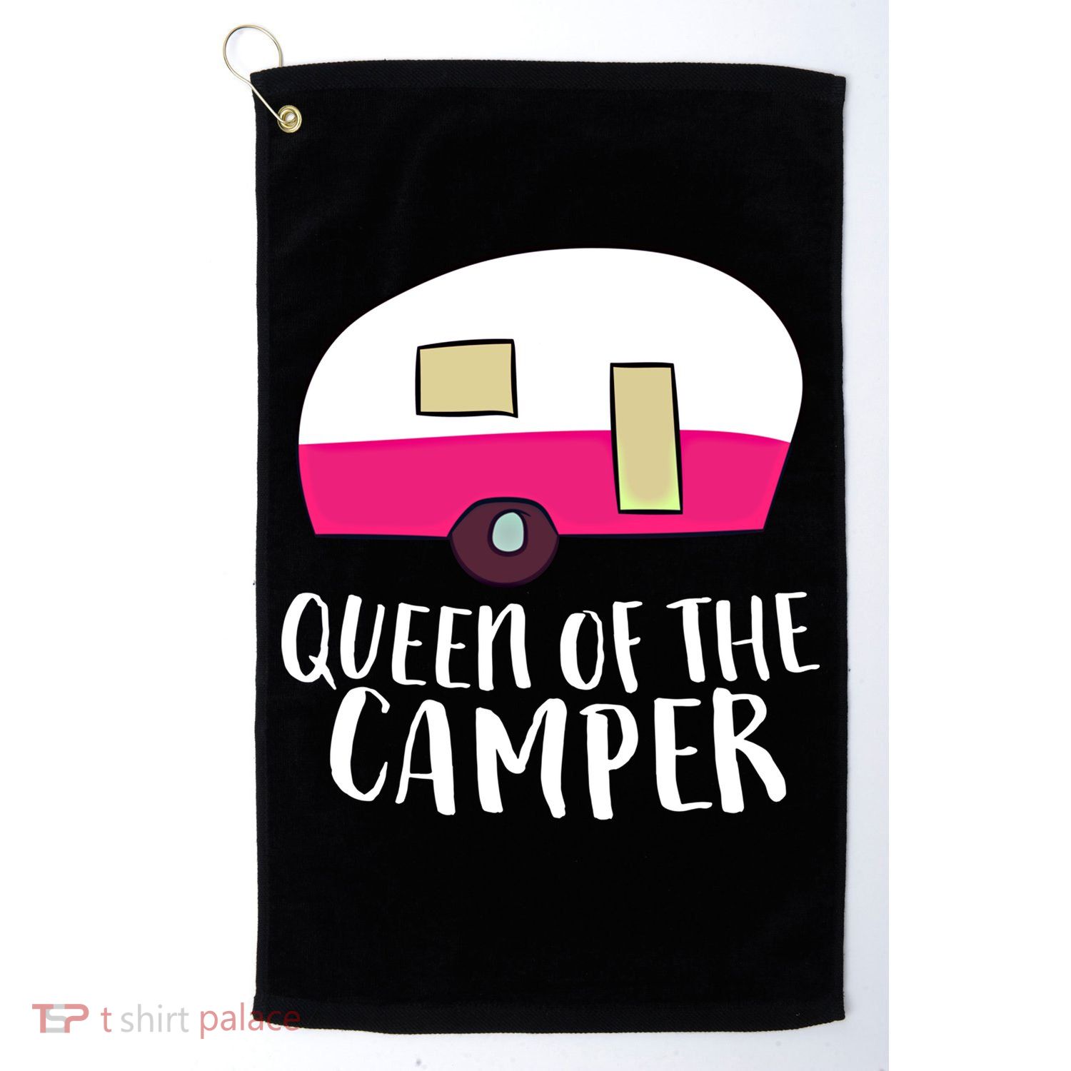 Funny Camping Queen Of The Camper Rv Camper Mom Camper Queen Gift Golf Towel