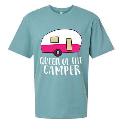 Funny Camping Queen Of The Camper Rv Camper Mom Camper Queen Gift Sueded Cloud Jersey T-Shirt