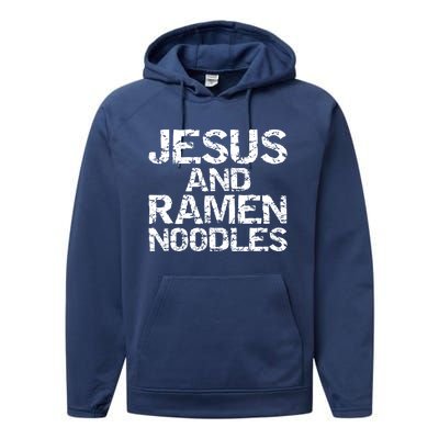 Funny Christian Quote Distressed Jesus And Ra Noodles Cool Gift Performance Fleece Hoodie