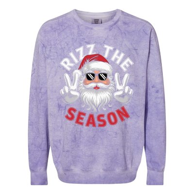 Funny Christmas Riz Zmas Santa Xmas Rizz The Season Bruh Colorblast Crewneck Sweatshirt