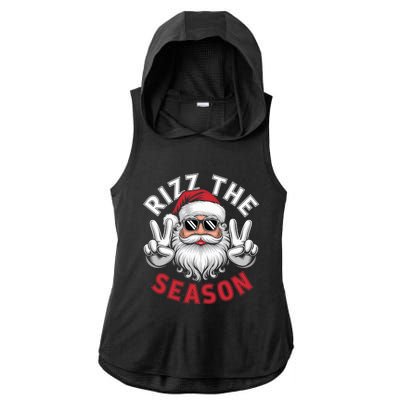 Funny Christmas Riz Zmas Santa Xmas Rizz The Season Bruh Ladies PosiCharge Tri-Blend Wicking Draft Hoodie Tank