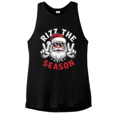 Funny Christmas Riz Zmas Santa Xmas Rizz The Season Bruh Ladies PosiCharge Tri-Blend Wicking Tank