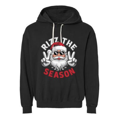 Funny Christmas Riz Zmas Santa Xmas Rizz The Season Bruh Garment-Dyed Fleece Hoodie