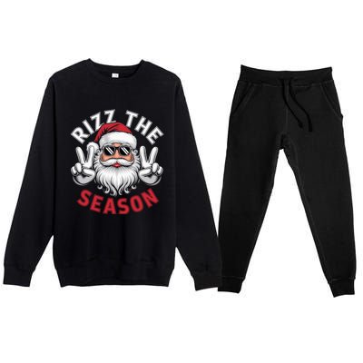 Funny Christmas Riz Zmas Santa Xmas Rizz The Season Bruh Premium Crewneck Sweatsuit Set