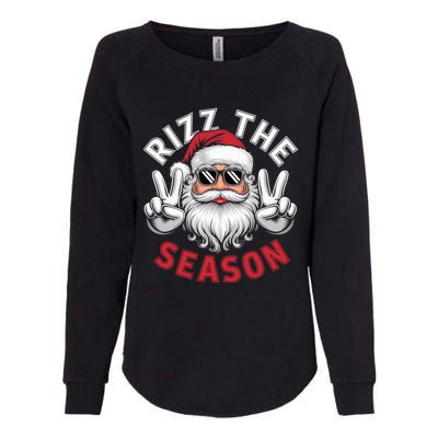 Funny Christmas Riz Zmas Santa Xmas Rizz The Season Bruh Womens California Wash Sweatshirt